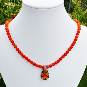 Carnelian Semi Precious Gemstone Necklace